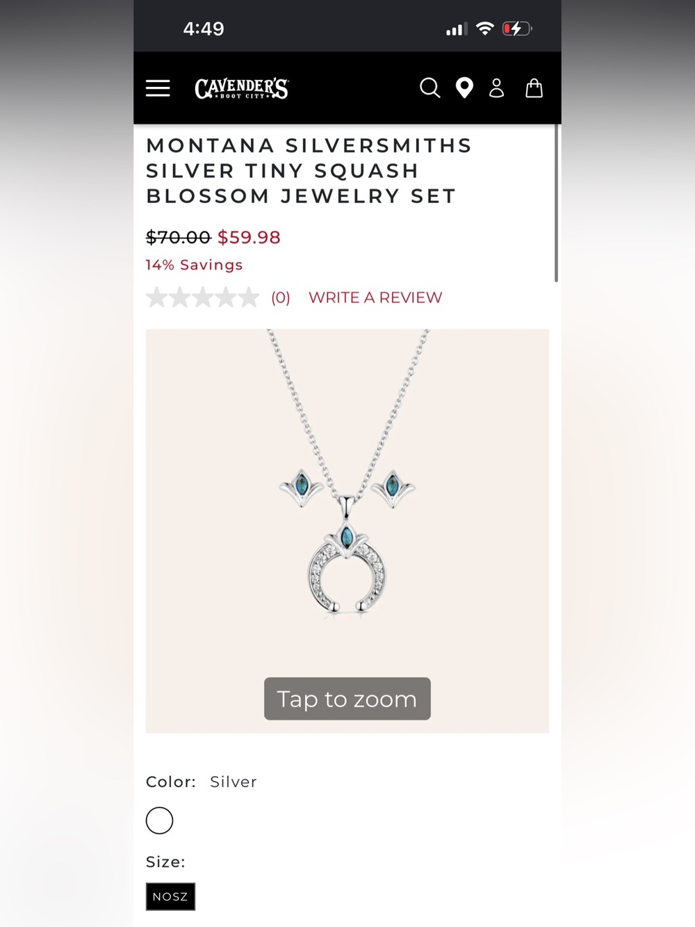 MONTANA SILVERSMITHS SILVER TINY SQUASH BLOSSOM JEWELRY SET NWT